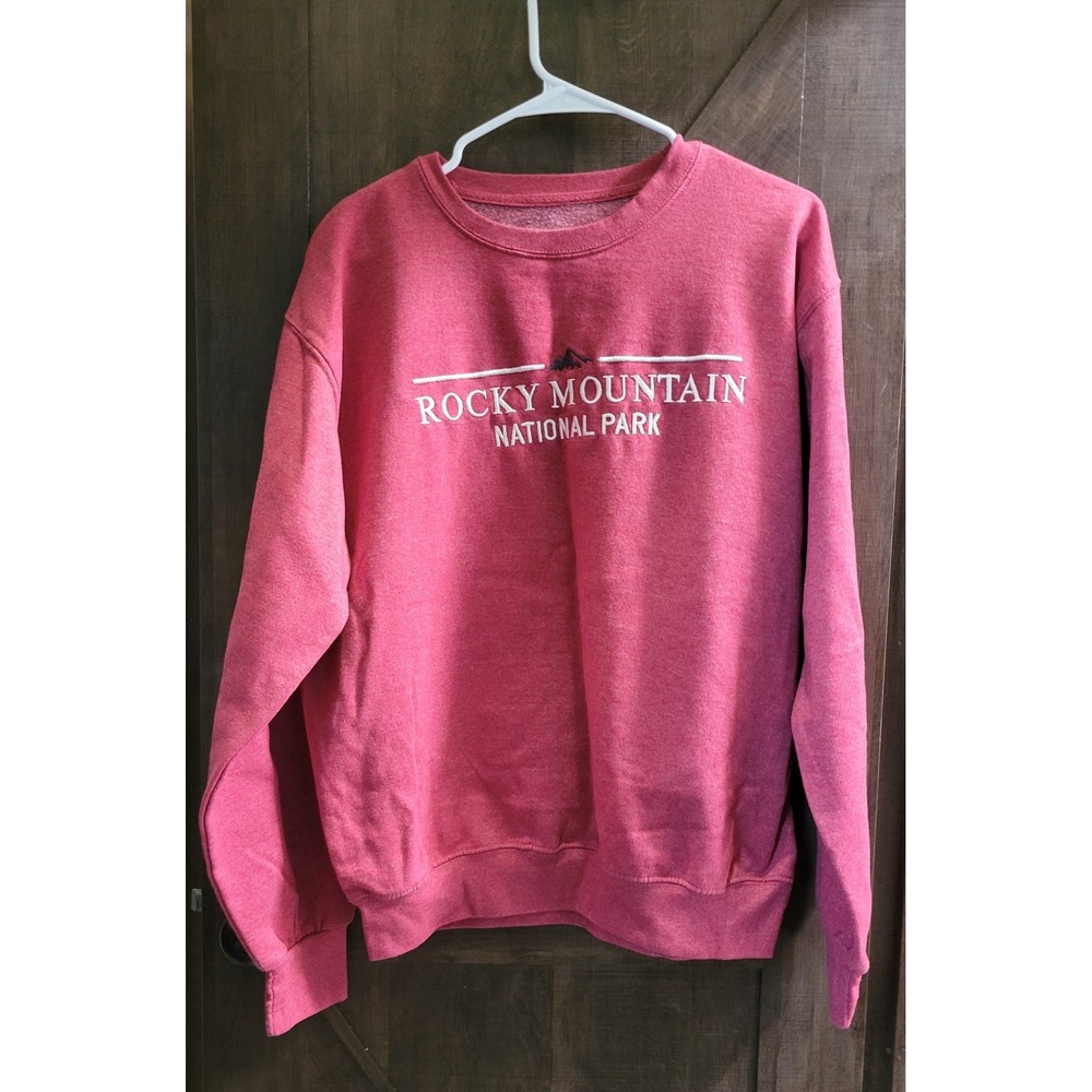 Rocky Mountain Gear National Park Embroidered Sweatshirt Red Mens Large L